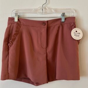 Pink Dress Shorts Size M – Ruffle Pocket Detail, NWT